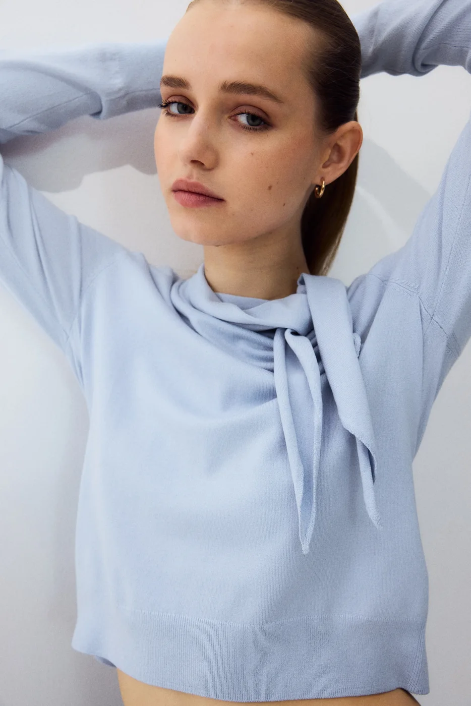 Sweater with Scarf Collar — H&M
