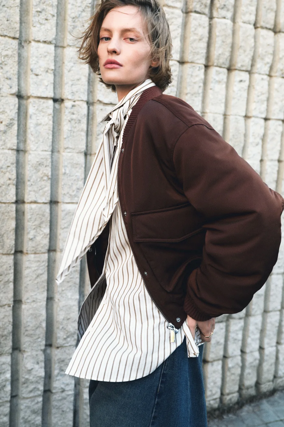 Shirt with Scarf — H&M