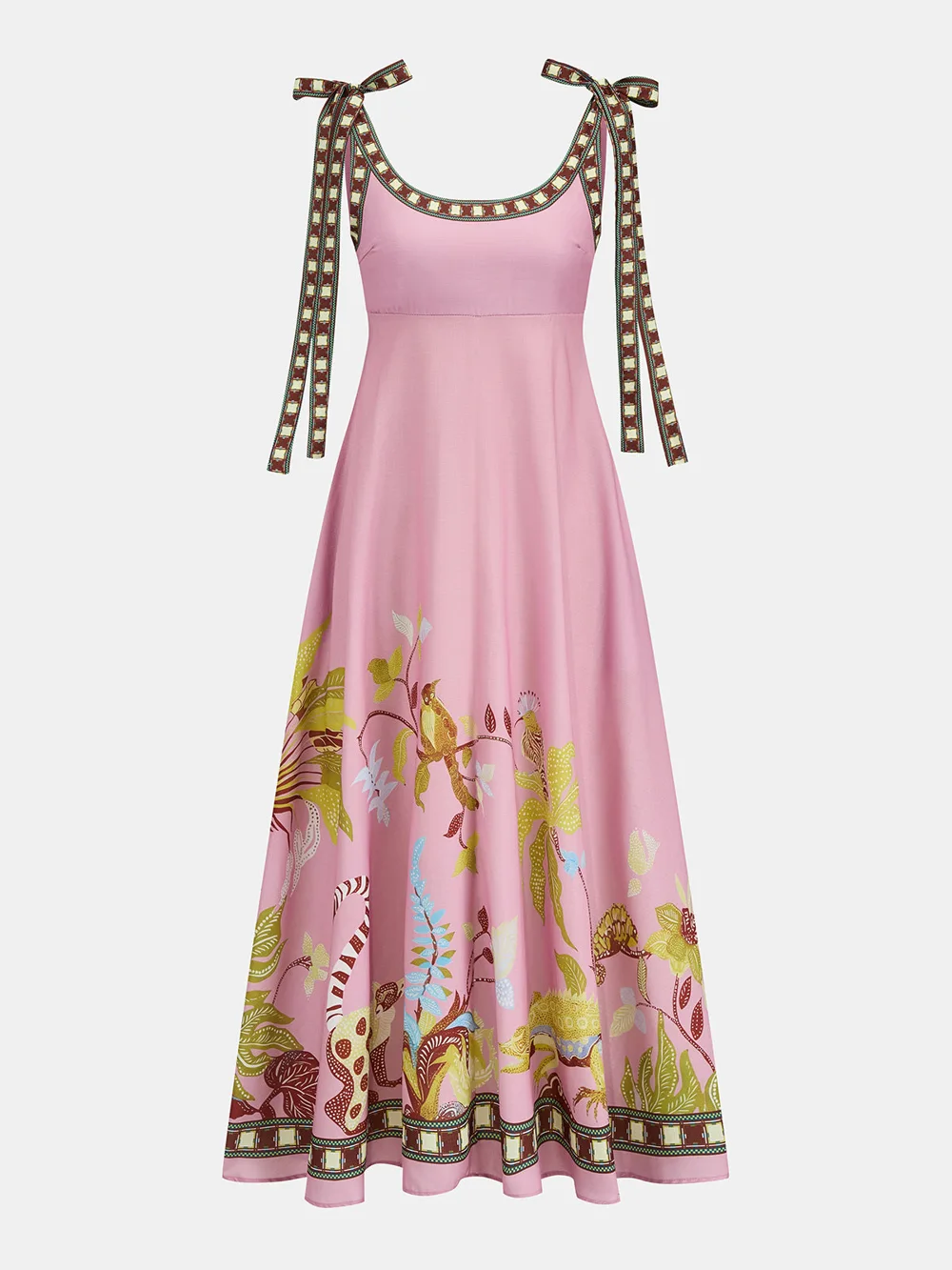 Tie Strap Printed Maxi Dress — Commense