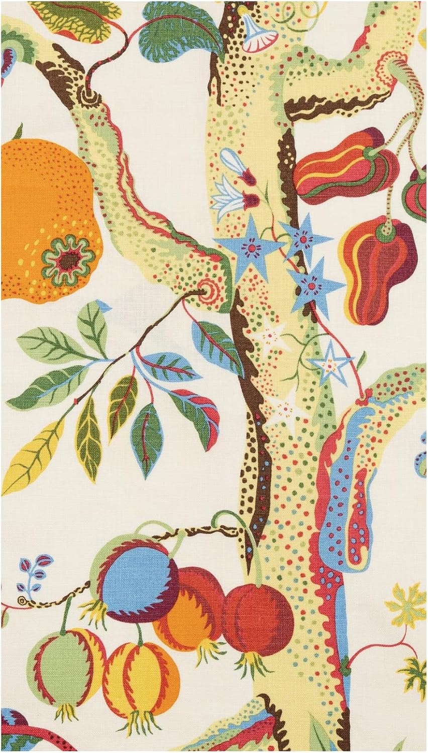 Vintage fruit tree print paper guest napkins with pomegranates and branches