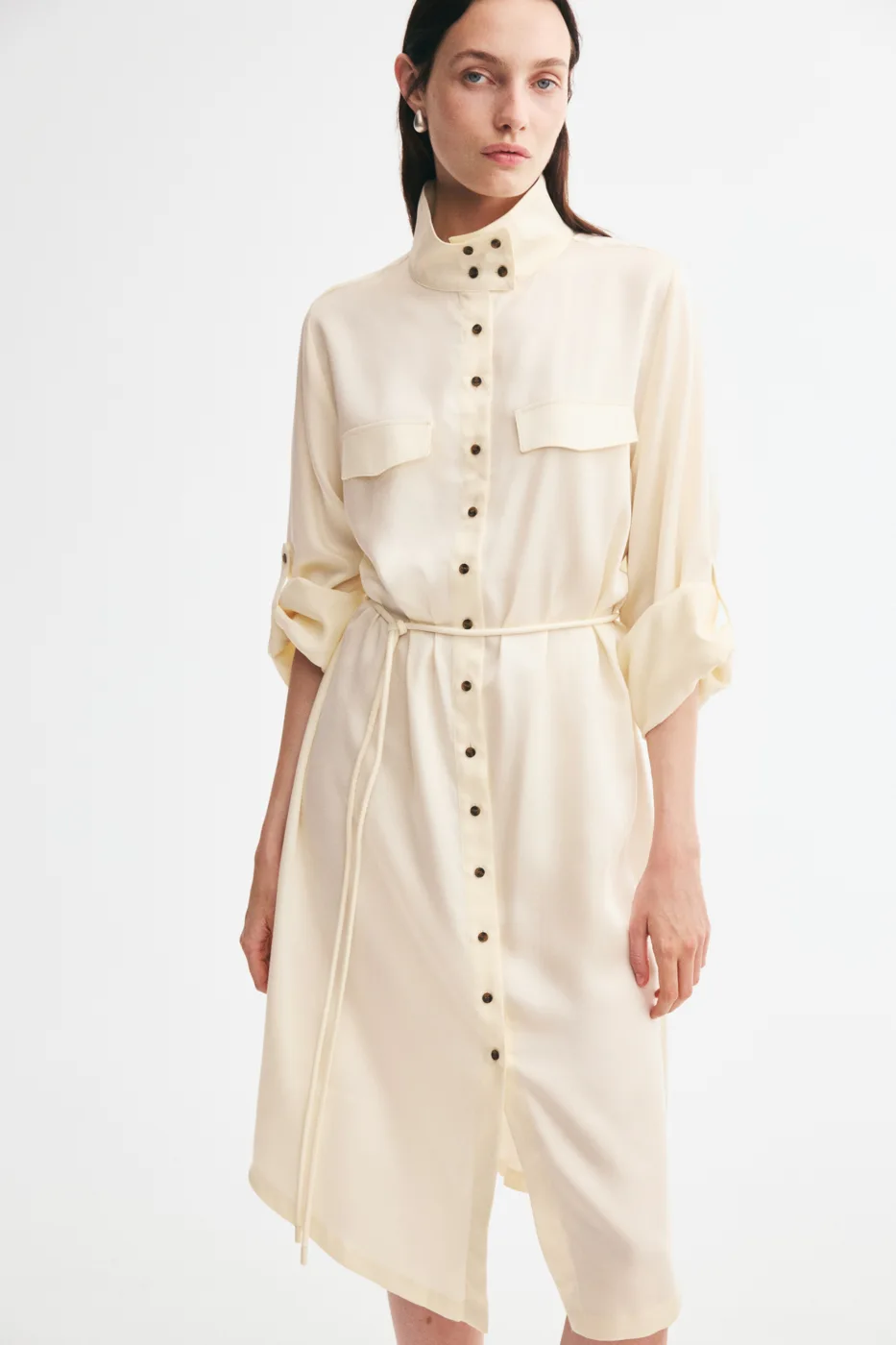 Funnel-Collar Shirt Dress — H&M
