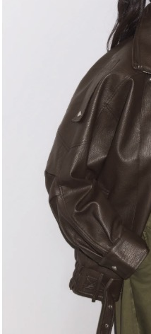 Oversize Leather Effect Lapel Jacket in brown — Stradivarius