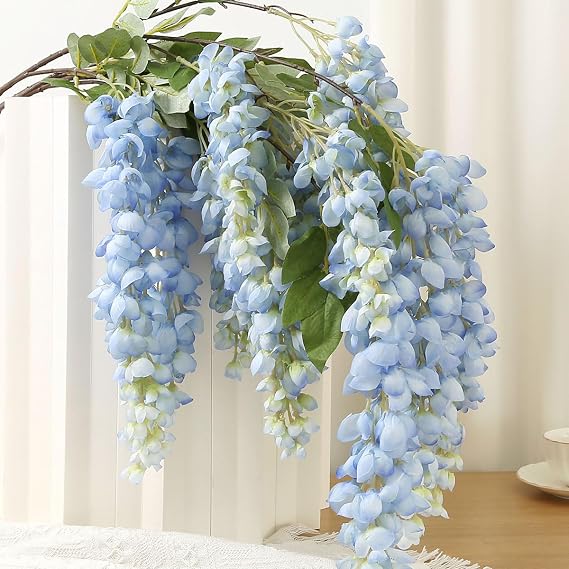 Artificial blue wisteria hanging flower garlands