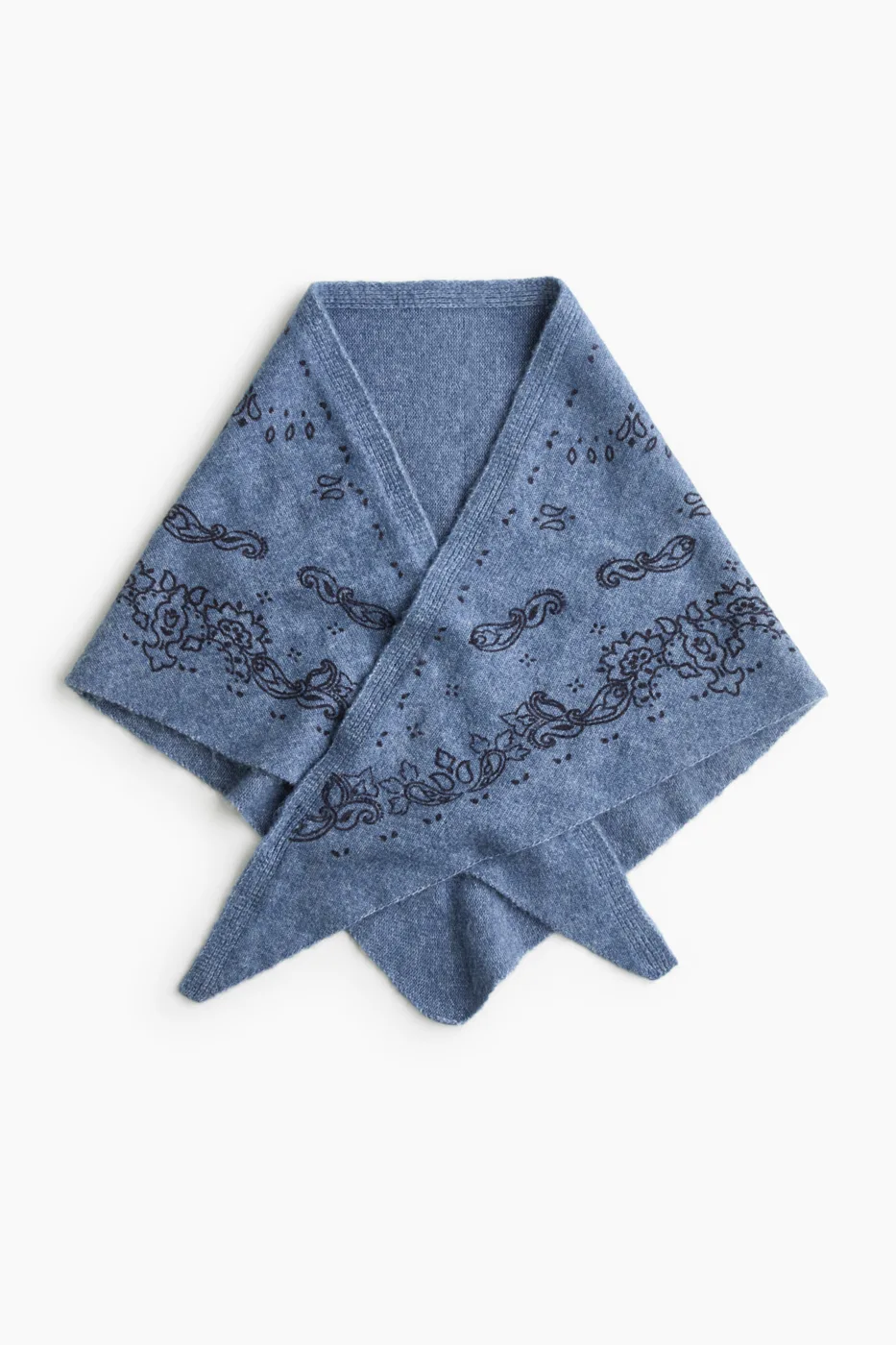 Jacquard-Knit Triangle Scarf — H&M