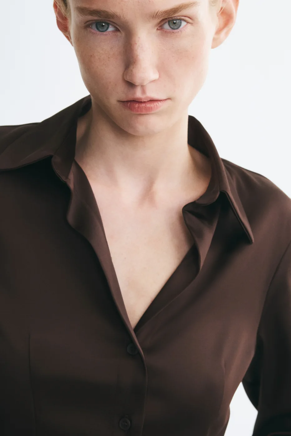 Fitted Satin Shirt — H&M