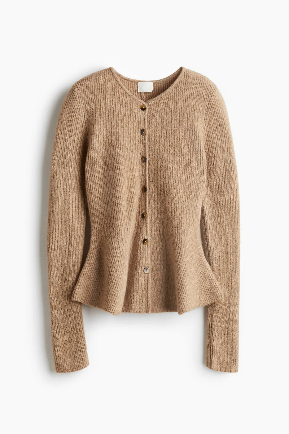 Rib-Knit Peplum Cardigan — H&M