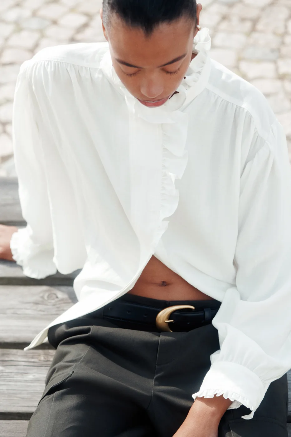 Ruffle-Trimmed Blouse — H&M